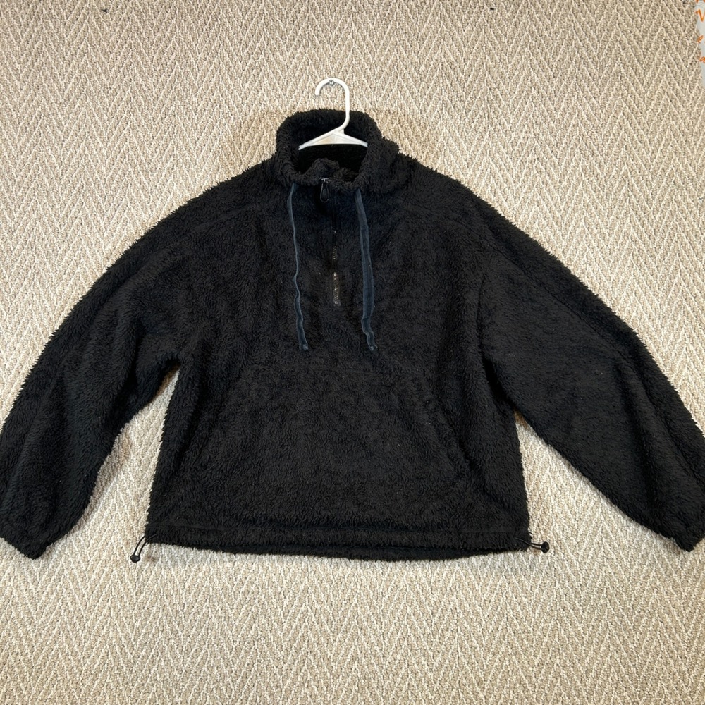 FP Movement Jacket Small Black  Big Sky Free People Sherpa 1\4 Fleece Pullover